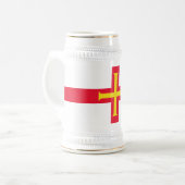 Flagge von Guernsey Bierglas (Vorderseite Links)