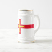 Flagge von Guernsey Bierglas (VorderseiteRechts)
