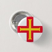 Flagge von Guernsey Button (Vorne & Hinten)
