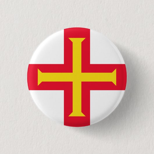 Flagge von Guernsey Button (Vorderseite)