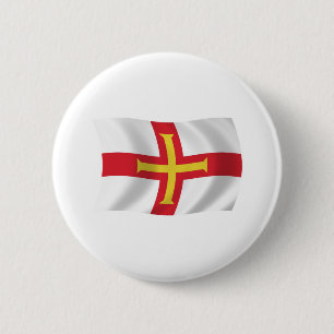 Flagge von Guernsey Knopf Button