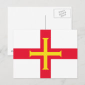 Flagge von Guernsey Postkarte (Vorne/Hinten)
