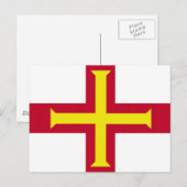 Flagge von Guernsey Postkarte (Vorne/Hinten)