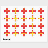 Flagge von Guernsey Runder Aufkleber (Blatt)