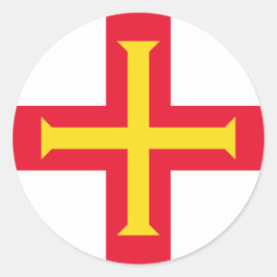 Flagge von Guernsey Runder Aufkleber