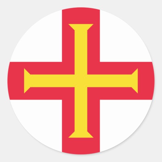 Flagge von Guernsey Runder Aufkleber (Vorderseite)