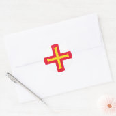 Flagge von Guernsey Runder Aufkleber (Umschlag)