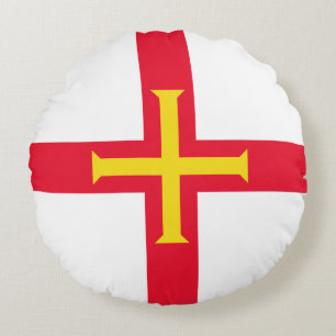 Flagge von Guernsey Rundes Kissen