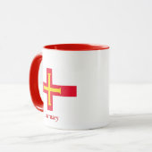 Flagge von Guernsey Tasse (Vorderseite Links)