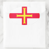 Flagge von Guernsey (UK) Ovaler Aufkleber (Tasche)