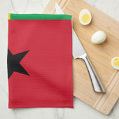 Flagge von Guinea-Bissau Geschirrtuch (Viertel Falte)