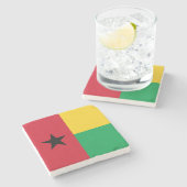 Flagge von Guinea-Bissau Steinuntersetzer (Seitenansicht)