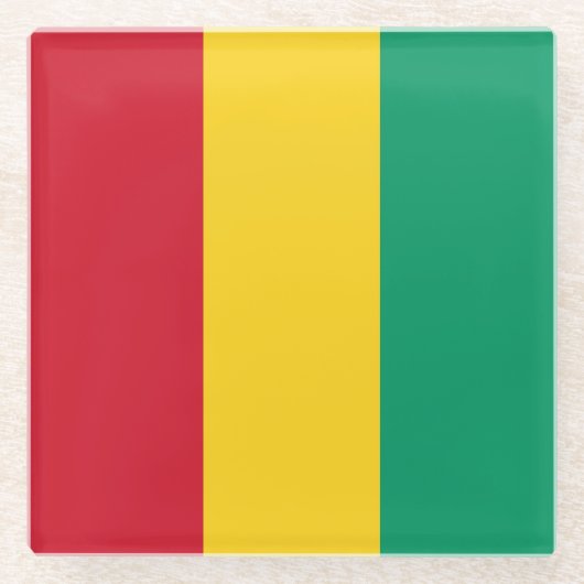 Flagge von Guinea Glasuntersetzer (Vorderseite)