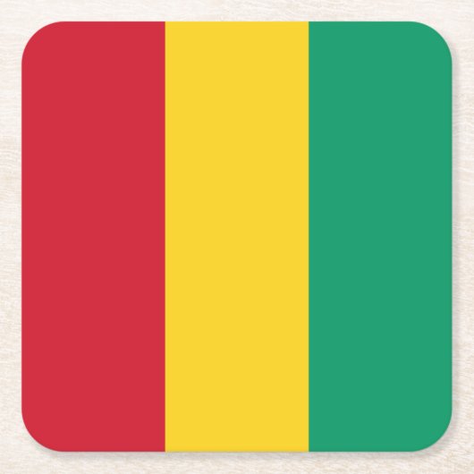 Flagge von Guinea Rechteckiger Pappuntersetzer (Vorderseite)