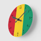 Flagge von Guinea Runde Wanduhr (Winkel)