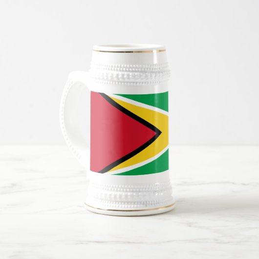 Flagge von Guyana Bierglas (Vorderseite Links)