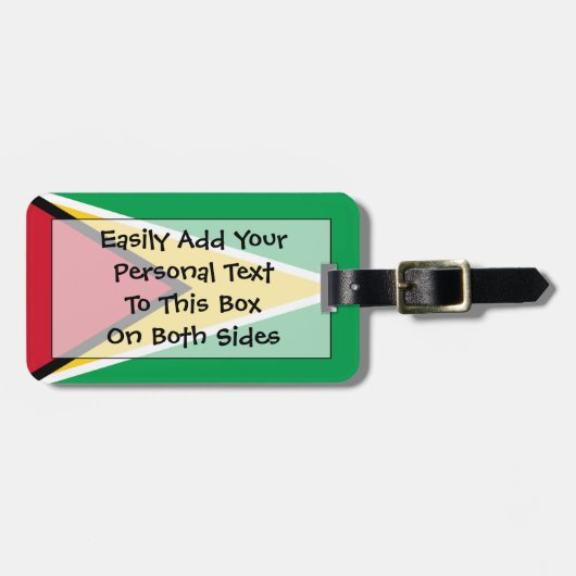 Flagge von Guyana Easy ID Persönlich Gepäckanhänger (Vorderseite horizontal)