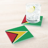 Flagge von Guyana Glasuntersetzer (Schrägansicht)