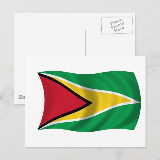 Flagge von Guyana Postkarte (Vorne/Hinten)