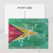 Flagge von Guyana Postkarte (Vorne/Hinten)
