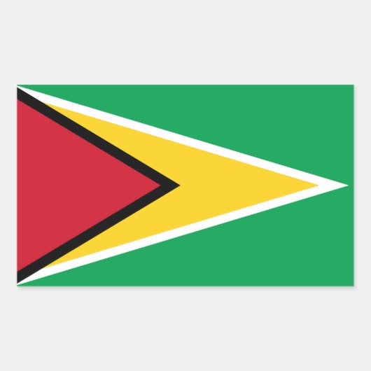 Flagge von Guyana Rechteckiger Aufkleber (Vorderseite)