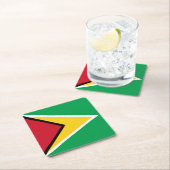 Flagge von Guyana Rechteckiger Pappuntersetzer (Vor Ort)