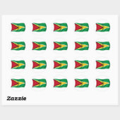 Flagge von Guyana Runder Aufkleber (Blatt)