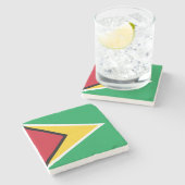 Flagge von Guyana Steinuntersetzer (Seitenansicht)