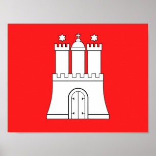 Flagge von Hamburg Poster