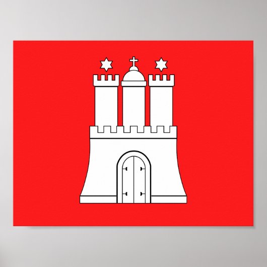 Flagge von Hamburg Poster (Vorne)