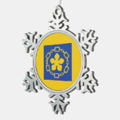 Flagge von Hamilton, Ontario Snowflake Pewter Chri Schneeflocken Zinn-Ornament (Rechts)