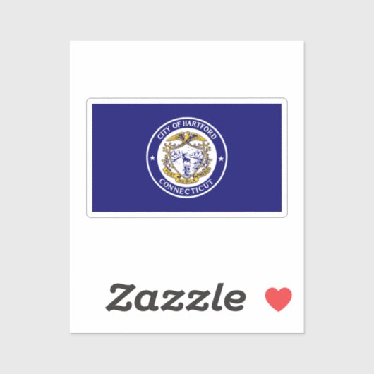 Flagge von Hartford, Connecticut Aufkleber (Blatt)