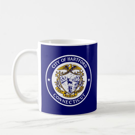 Flagge von Hartford, Connecticut Kaffeetasse (Links)