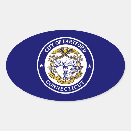 Flagge von Hartford, Connecticut Ovaler Aufkleber (Vorderseite)