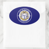 Flagge von Hartford, Connecticut Ovaler Aufkleber (Tasche)