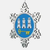 Flagge von Havanna, kubanische Schneeflocke Weihna Schneeflocken Zinn-Ornament (Rechts)