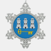 Flagge von Havanna, kubanische Schneeflocke Weihna Schneeflocken Zinn-Ornament (Vorderseite)