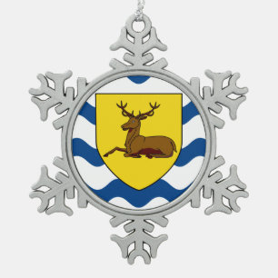 Flagge von Hertfordshire Schneeflocken Zinn-Ornament