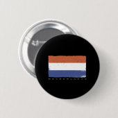 Flagge von Holland mit niederländischem Text Button (Vorne & Hinten)