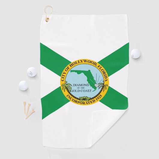 Flagge von Hollywood, Florida Golfhandtuch (Insitu)