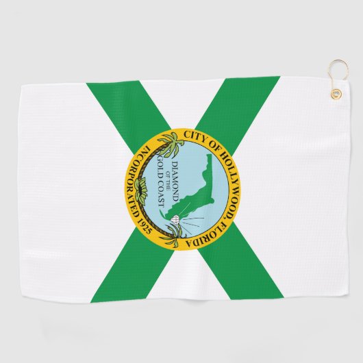 Flagge von Hollywood, Florida Golfhandtuch (Horizontal)