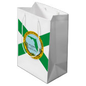Flagge von Hollywood, Florida Mittlere Geschenktüte (Rückseite Schrägansicht)