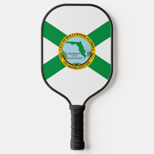 Flagge von Hollywood, Florida Pickleball Schläger (Vorderseite)