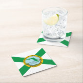 Flagge von Hollywood, Florida Rechteckiger Pappuntersetzer (Vor Ort)