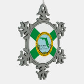 Flagge von Hollywood, Florida Schneeflocken Zinn-Ornament (Links)