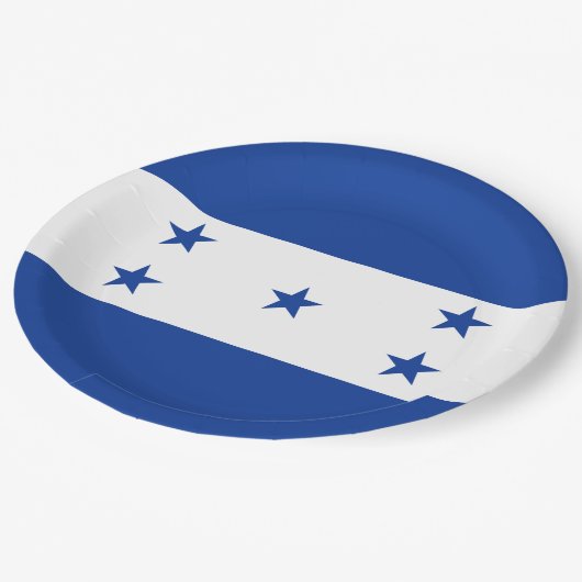 Flagge von Honduras Pappteller (Schrägansicht)