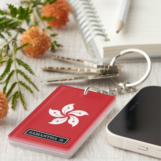 Flagge von Hong Kong Schlüsselanhänger (Vorderseite rechts)