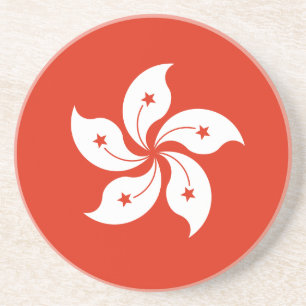 Flagge von Hongkong - 香 港 特 別 行 區 政 Getränkeuntersetzer