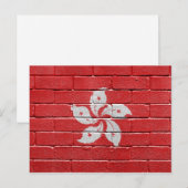 Flagge von Hongkong Postkarte (Vorne/Hinten)