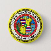 Flagge von Honolulu, Hawai’i Button (Vorderseite)